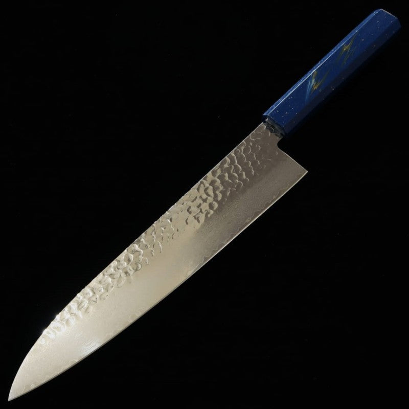 Sakai Takayuki Saisei, wa-gyuto, VG10, damasco de 33 capas, acabado martillado, mango de roble lacado (210/240 mm)