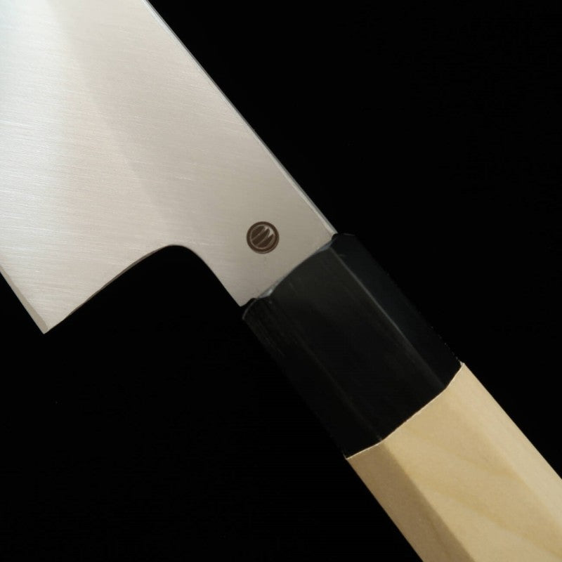 MIURA 三浦 – Cuchillo para congrio (hamo-kiri) Hakushi nº2, acabado kasumi superior, mango octogonal de cuerno de búfalo (300 mm)