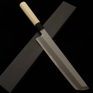 MIURA 三浦 – Cuchillo para congrio (hamo-kiri) Hakushi nº2, acabado kasumi superior, mango octogonal de cuerno de búfalo (300 mm)