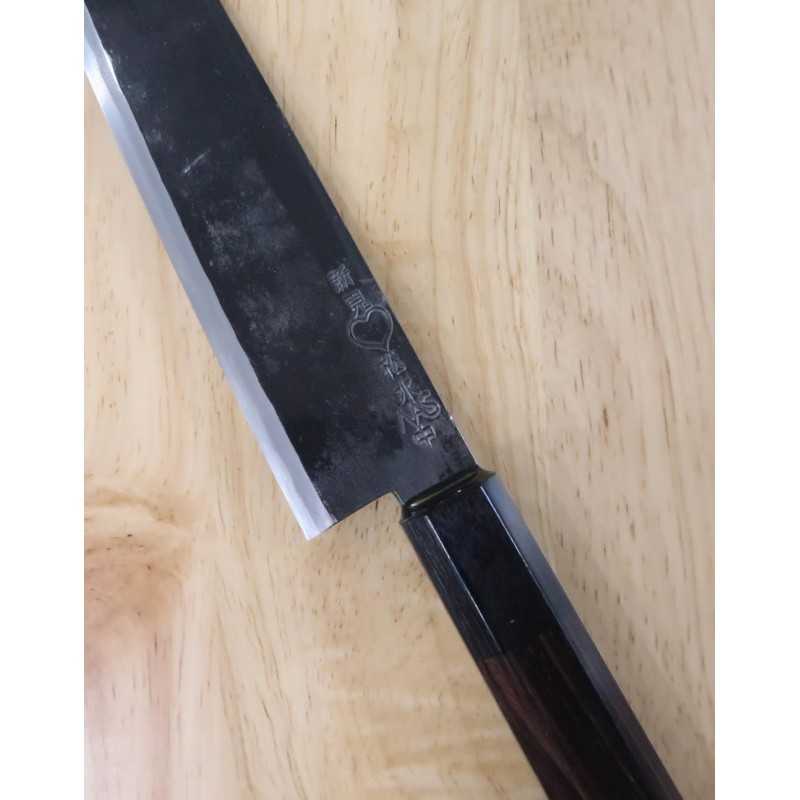 武田刃物TAKEDA　備中手打ち鍛冶　筋引・両刃柳　日立青紙スーパー鋼（210mm）
