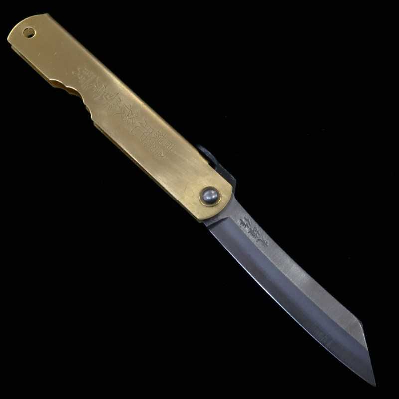永尾かね駒製作所KANEKOMA 肥後守【干支シリーズ】青鋼割込 真鍮柄  - 酉 - (73mm)