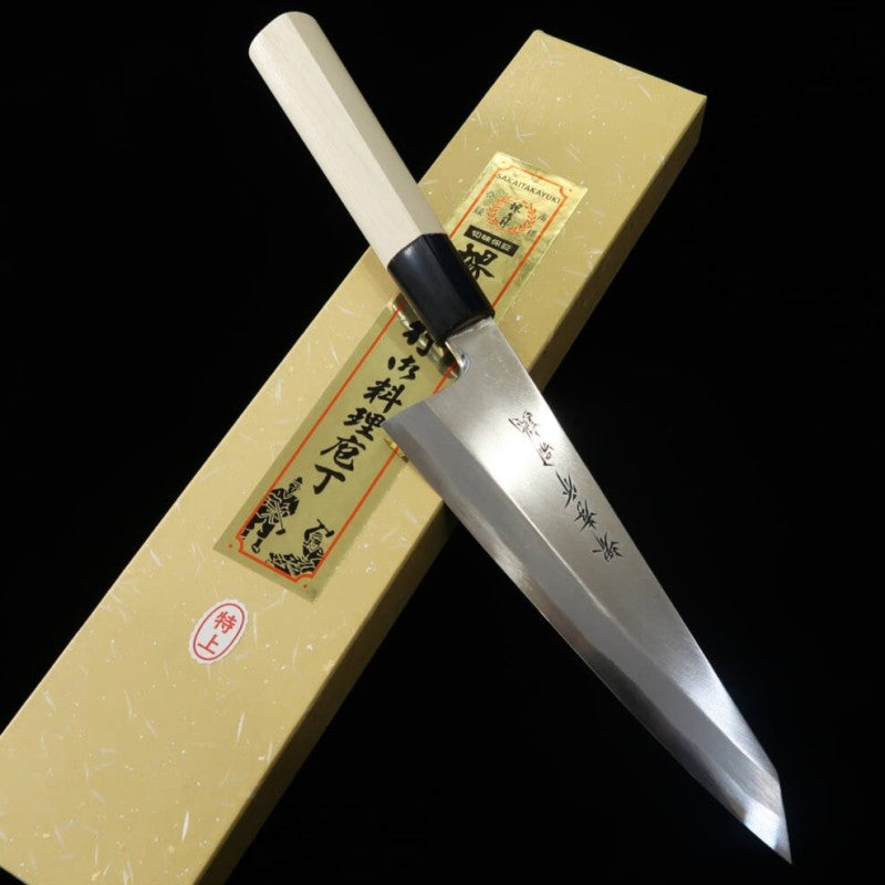 Sakai Takayuki Gokujo Shirogami No. 2 Garasaki Magnolia wood Handle (180mm) 
