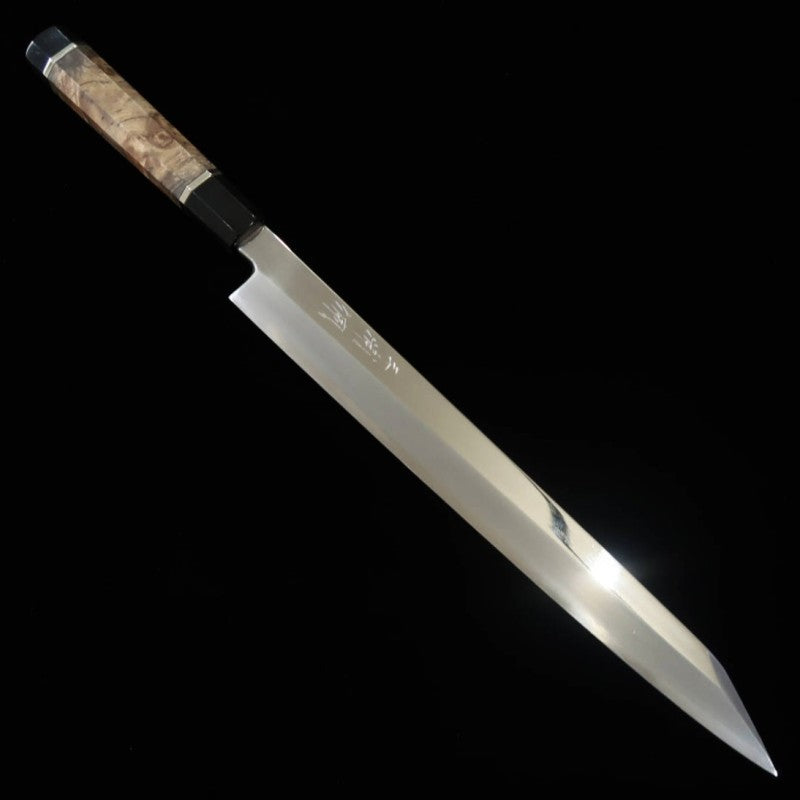 MIURA, Obidama, Yanagiba, VG10, Finition miroir, Manche bois stabilisé (300 mm)