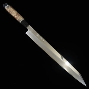 MIURA, Obidama, Yanagiba, VG10, Finition miroir, Manche bois stabilisé (300 mm)