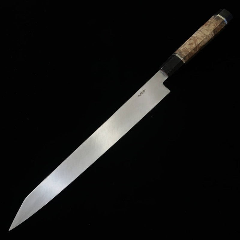 MIURA, Obidama, Yanagiba, VG10, Finition miroir, Manche bois stabilisé (300 mm)