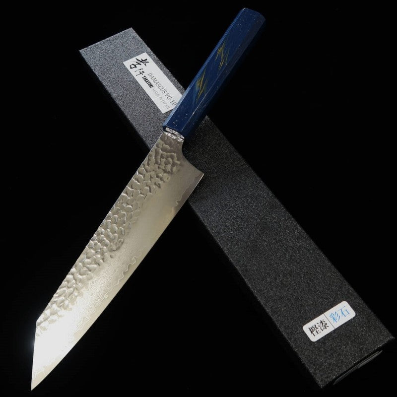 Gyuto Sakai Takayuki Saiseki Sword-shaped VG10 33-layer Damascus Oak Lacquer Handle (190mm) 