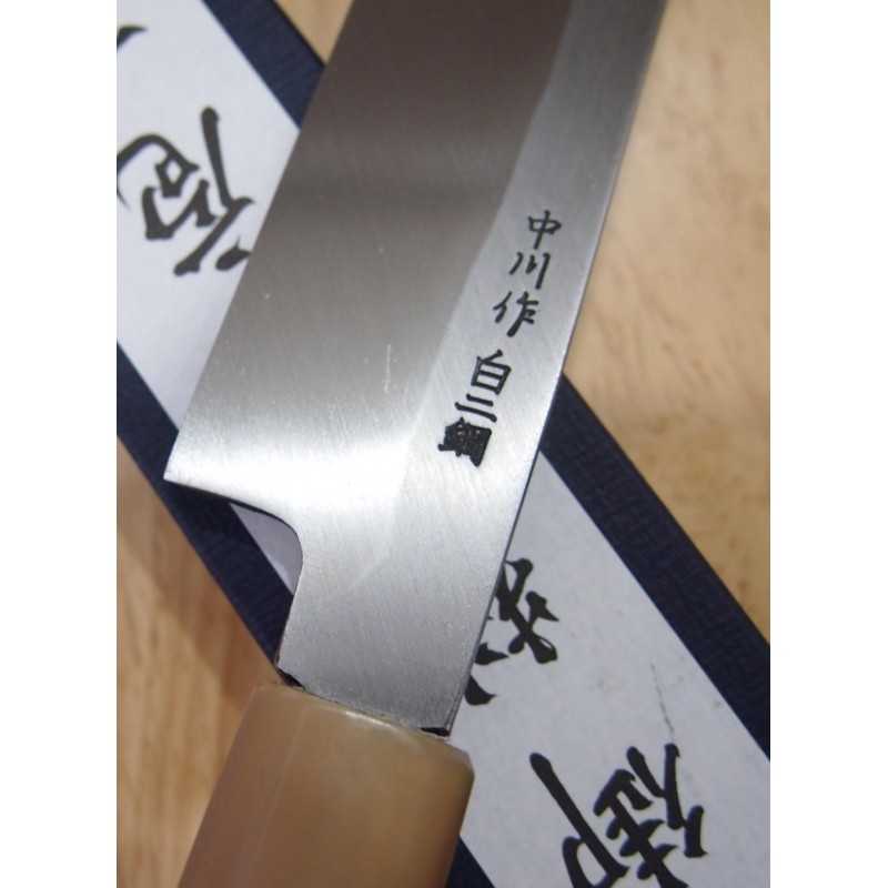 Kiritsuke Yanagiba MIURA Obidama Shirogami nº2 Mango octogonal de cuerno de búfalo de agua blanco (270/300mm)