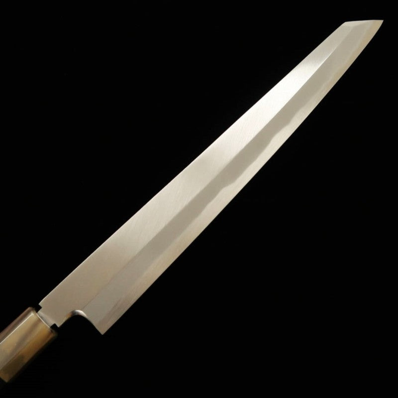 zzz  酔心 SUISIN 富樫憲治作 剣型柳刃 青紙一号 本霞 黒檀柄 (300mm)