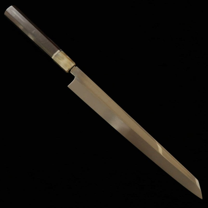 Suisin SUISIN Obra de Kenji Togashi Temple integral al agua Yanagiba tipo ken Shirogami nº 2, mango de ébano (300 mm)