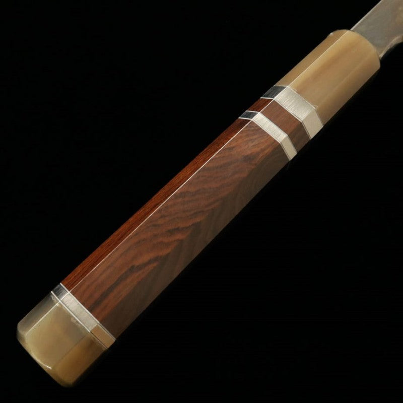 Suisin SUISIN, œuvre de Kenji Togashi, couteau yanagiba à trempe intégrale, forme ken, acier Shirogami n°2, manche en bois de serpentin (300 mm)