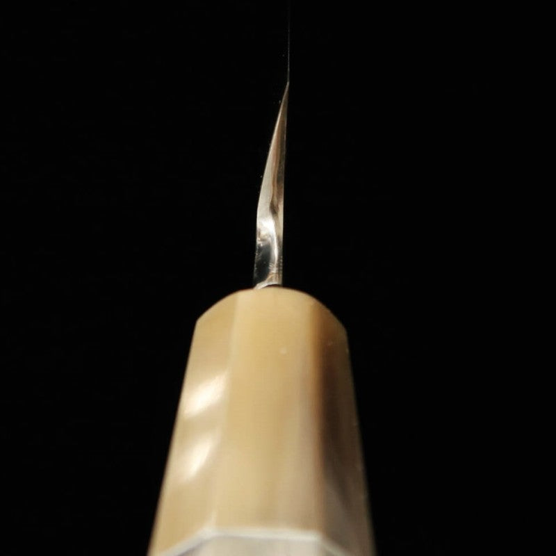 Suisin SUISIN, œuvre de Kenji Togashi, couteau yanagiba à trempe intégrale, forme ken, acier Shirogami n°2, manche en bois de serpentin (300 mm)
