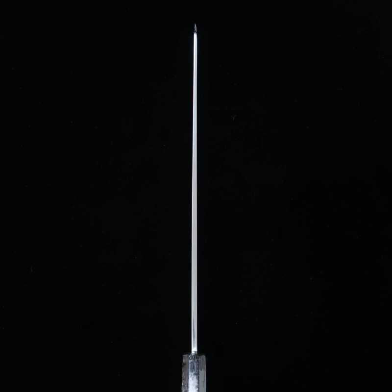 zzz 酔心 SUISIN 富樫憲治作 白紙二号 水本焼 剣型柳刃 平鏡面仕上げ 黒檀銀線八角柄 (300mm)