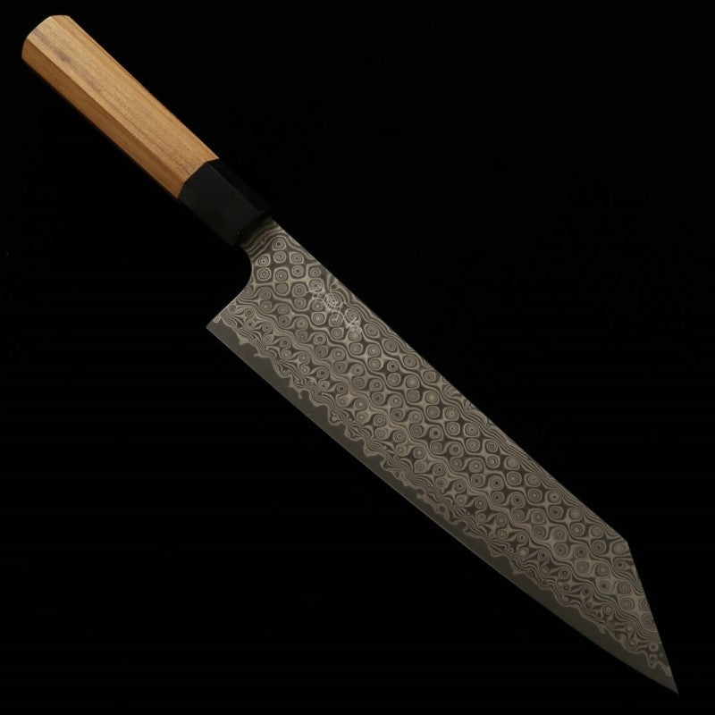 Gyuto NIGARA SG2 com padrão escuro Kiritsuki e cabo octogonal de teca (210/240mm)