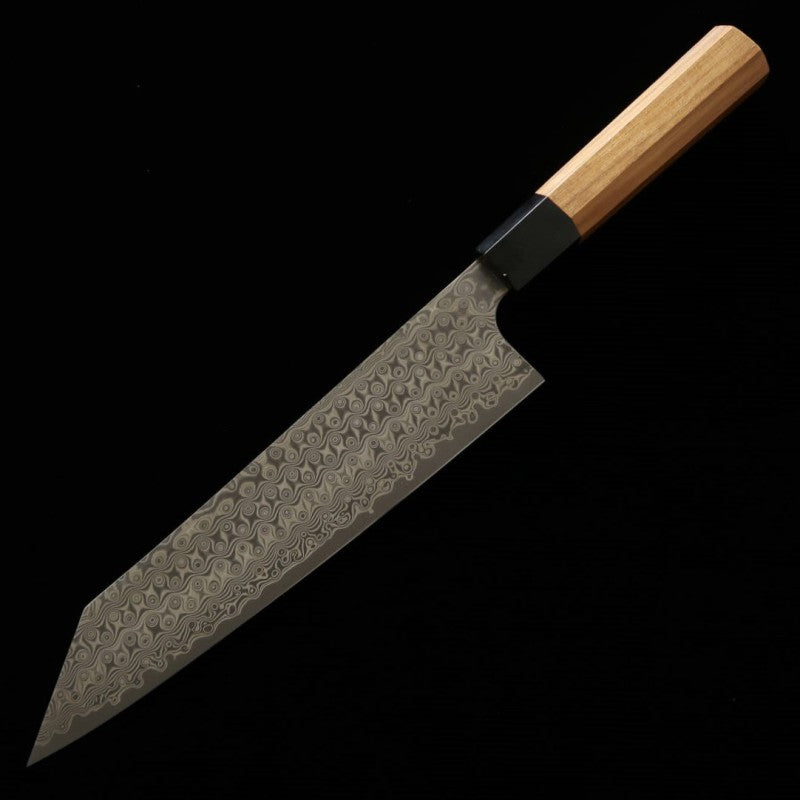 Forja de cuchillos Nitō NIGARA Anmon Kiritsuke Gyuto SG2 mango octogonal de teca (210/240 mm)