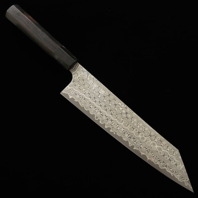 Kiritsuki Gyuto NIGARA SG2 com padrão escuro e cabo octogonal de ébano (210-270mm)