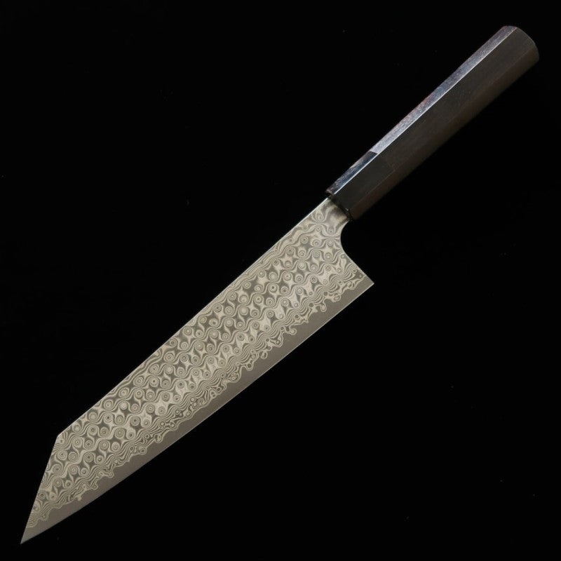 Forja de cuchillos Nitō NIGARA Anmon Kiritsuke Gyuto SG2 mango octogonal de ébano (210-270 mm)