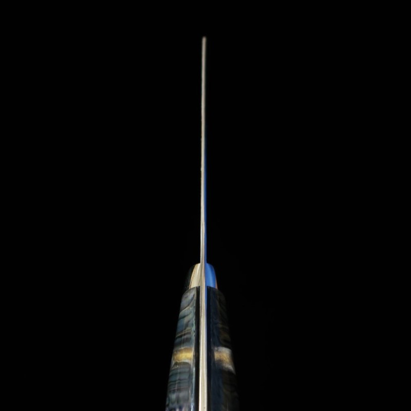 二唐刃物製造所 NIGARA 切付牛刀 SG2 磨き鎚目 螺鈿柄 (210mm)