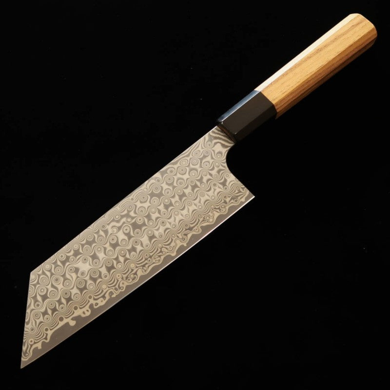 NIGARA Kiritsuke Nakiri SG2 motif sombre Damas, manche en teck (180 mm)