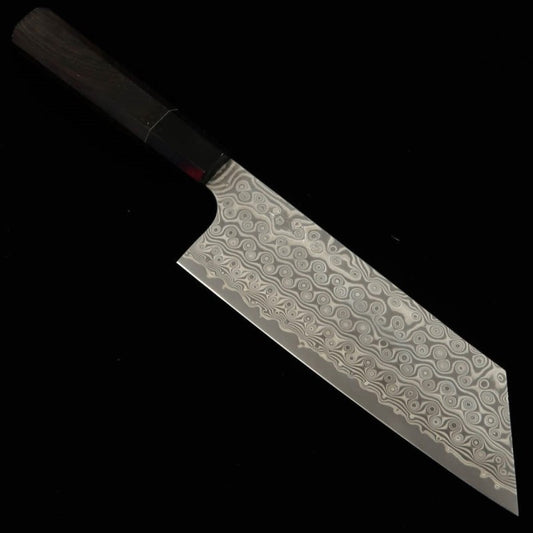 Nakiri NIGARA SG2 Dark Pattern Damascus Buffalo Ebony Octagonal Handle (180mm) 