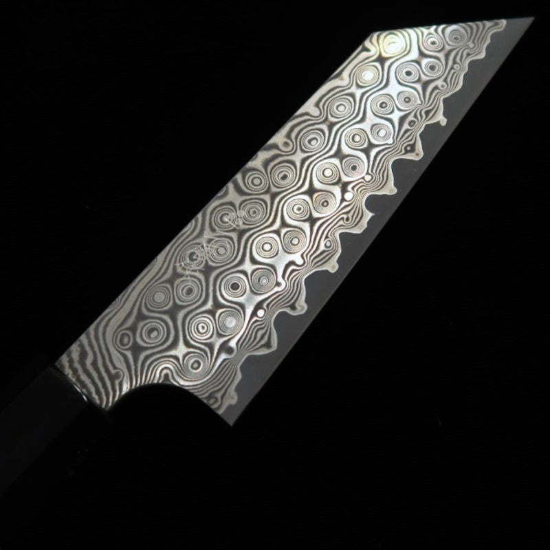 二唐刃物鍛造所 NIGARA 切付ペティ SG2 暗紋 ダマスカス 水牛チーク柄 (120mm)
