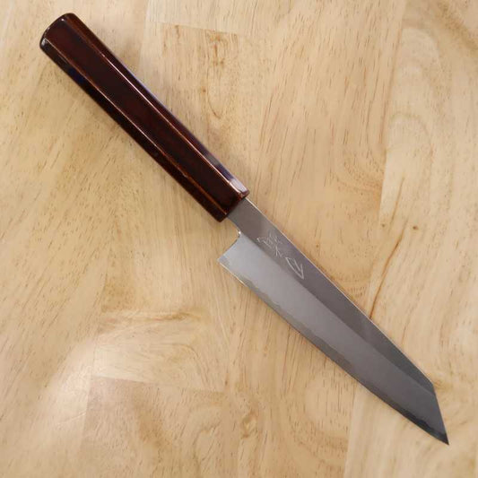 刃道HADO 銀紙三号 切付ペティ 木地呂塗り桜八角柄 （150mm）