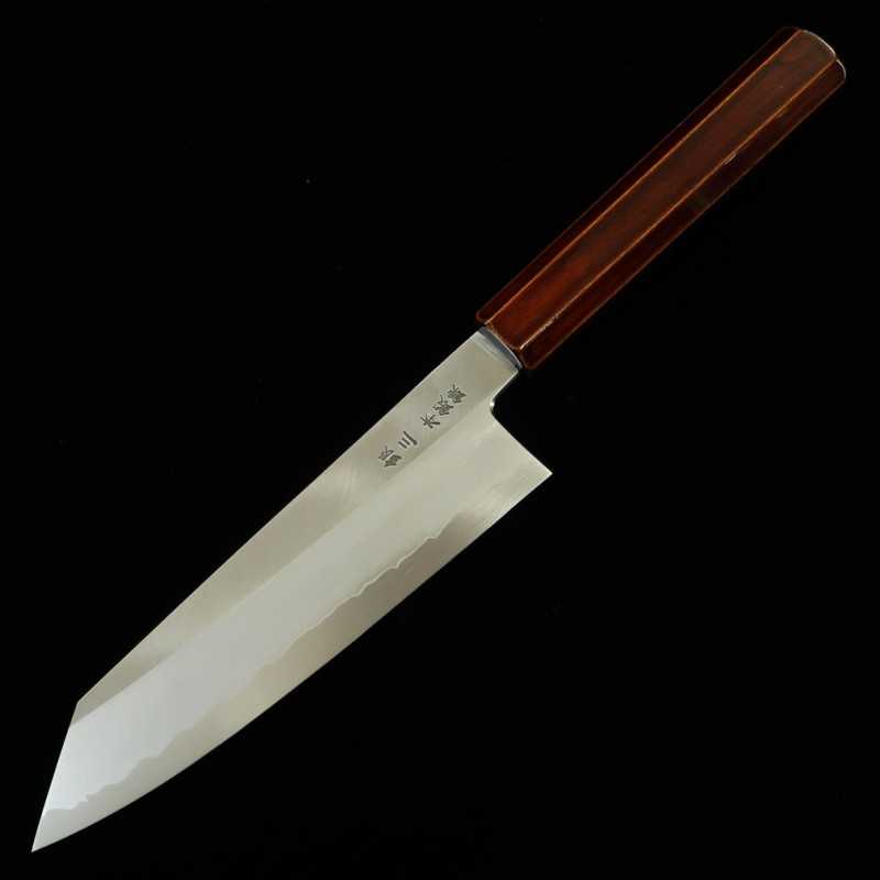 刃道HADO 切付三徳 銀紙三号 木地呂塗り桜八角柄 （180mm）