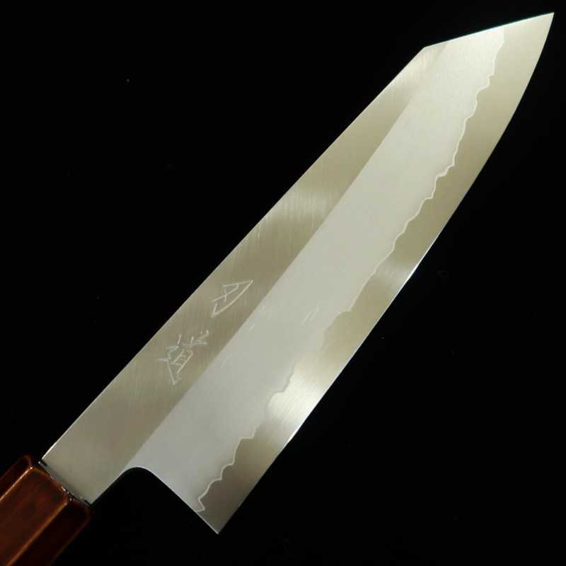 刃道HADO 切付三徳 銀紙三号 木地呂塗り桜八角柄 （180mm）