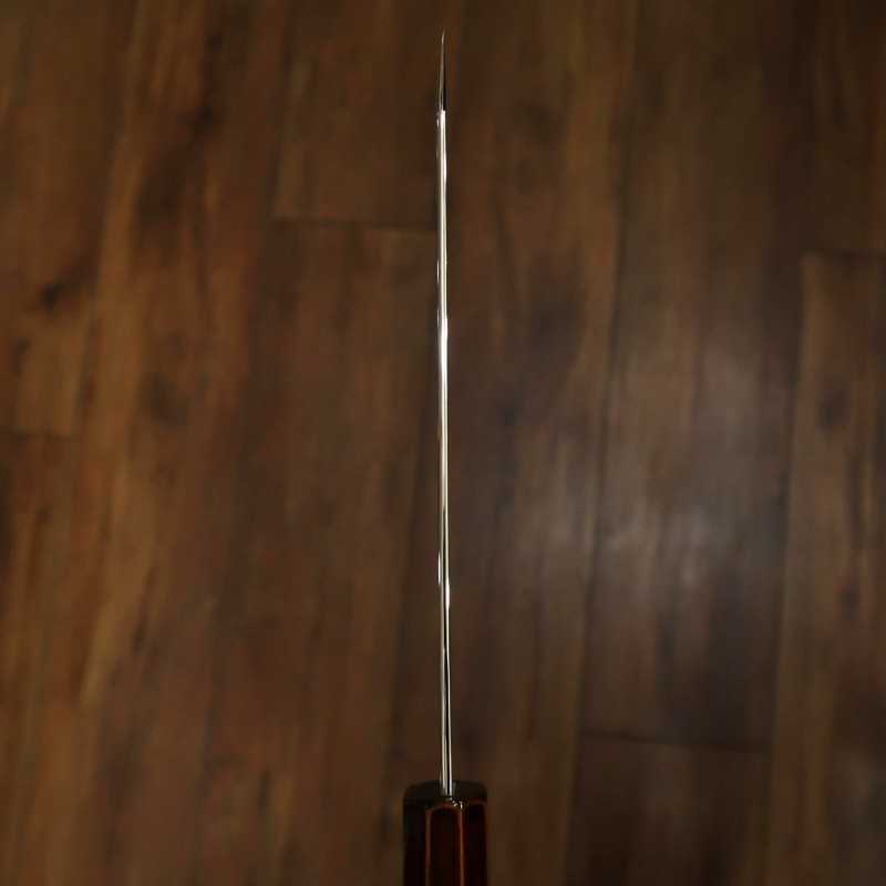 刃道HADO 切付三徳 銀紙三号 木地呂塗り桜八角柄 （180mm）