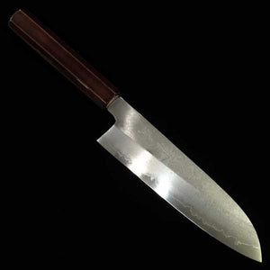 刃道 HADO 三徳 銀紙三号 ダマスカス 木地呂塗り桜八角柄 (180mm)