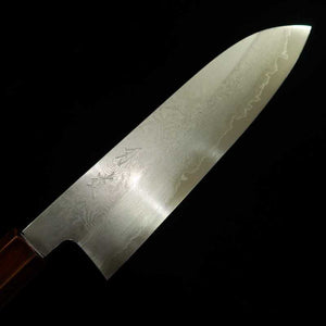 Santoku HADO Ginsan Damascus Kijiro-nuri Sakura Octagonal Handle (180mm)