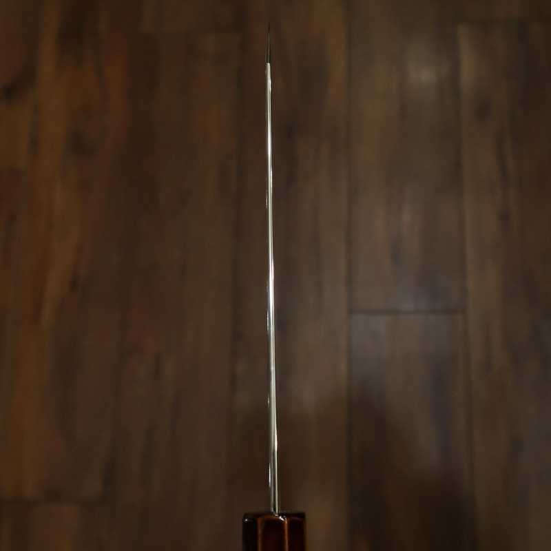 HADO Acero Gingami No.3 Damasco Kirituke Santoku mango octogonal de sakura lacado (180mm)