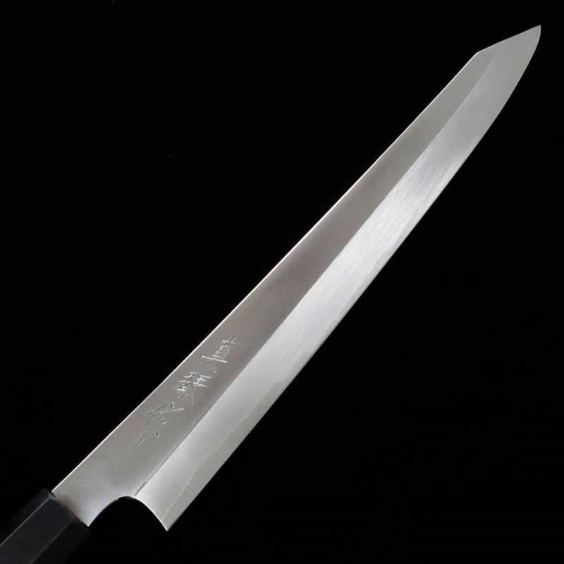 Tadokoro Hamono TADOKORO HAMONO Makoto Mirror Ginpaku Nº3 Sujihiki Kirituke Cabo Ébano com Anel de Prata (270mm)