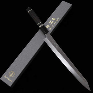 Tadokoro Hamono TADOKORO HAMONO Makoto Mirror Ginpaku Nº3 Sujihiki Kirituke Cabo Ébano com Anel de Prata (270mm)