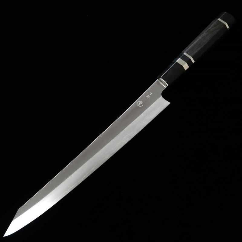 Tadokoro Hamono TADOKORO HAMONO Makoto Mirror Ginpaku Nº3 Sujihiki Kirituke Cabo Ébano com Anel de Prata (270mm)
