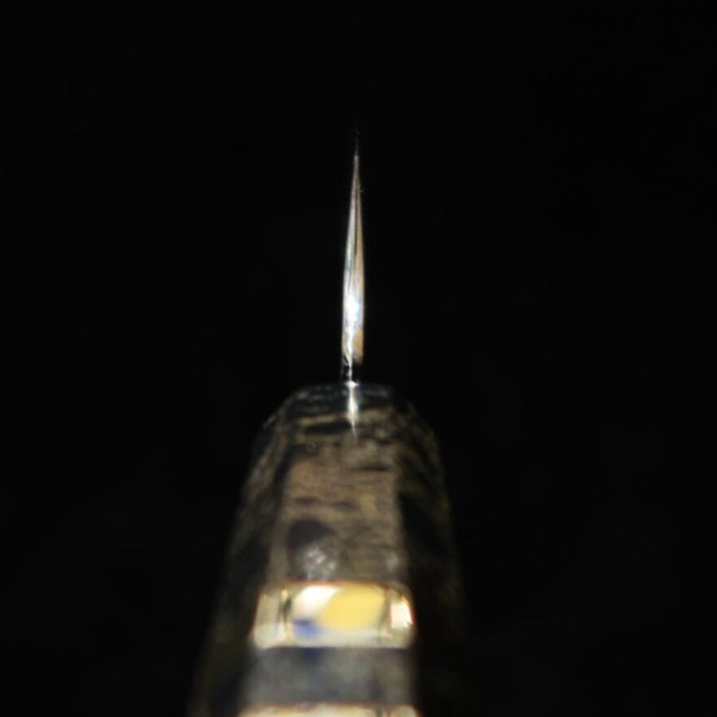 Sujihiki TADOKORO Aogami nº2 Acabamento  espelhado com cabo de madeira estabilizada (300mm)