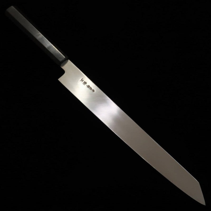 Miura Obidama, Yanagiba Kiritsuke, Acier Argent No.3 Manche octogonal en ébène pour gaucher (270/300 mm)