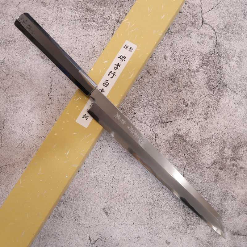 Yanagiba SAKAI TAKAYUKI White Tiger White steel No. 1 Kiritsuke Knife with Ebony Octagonal Handle (270/300mm)