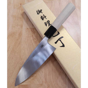 Gouemon-no-jou Yoshihiro 郷右馬允義弘 Aokasumi, deba de acero azul nº2, mango de magnolia octogonal (150–180 mm)