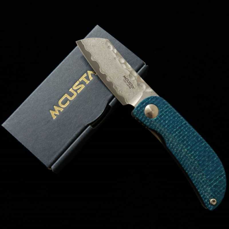 エムカスタMCUSTA Petit VG-10ダマスカス MC-0212D ブルー/ブラック (45mm)
