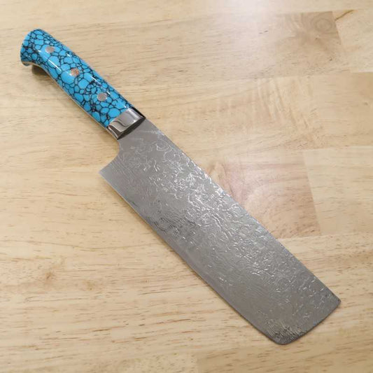 佐治武士SAJI TAKESHI 菜切 R2 ダイヤモンドフィニッシュ ブルーターコイズ（180mm）