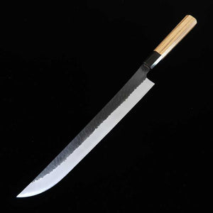 NIGARA Nigara Hamono, sujihiki à bout rond, SG2, finition kuro-uchi, martelée, manche octogonal en teck (270/300 mm)