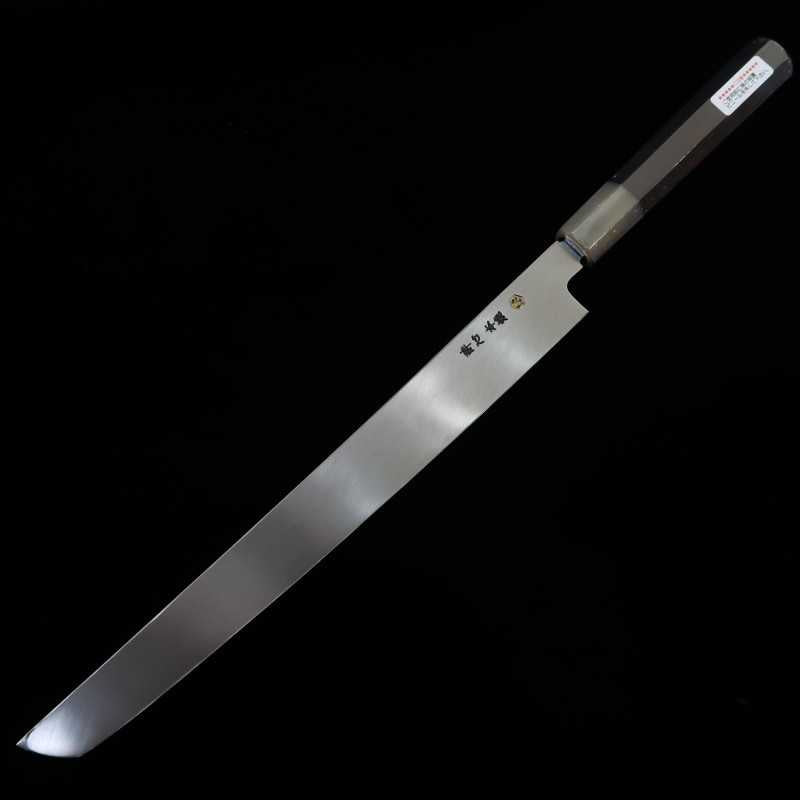 Sakimaru takohiki SUISIN Ikeda Yoshikazu, shirogami forjado a mano, mango octogonal de ébano (300 mm)