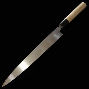 Yanagiba Masamoto Sohonten honkasumi Shirogami No. 2  com cabo em magnolia e chifre de búfalo (240-300mm)