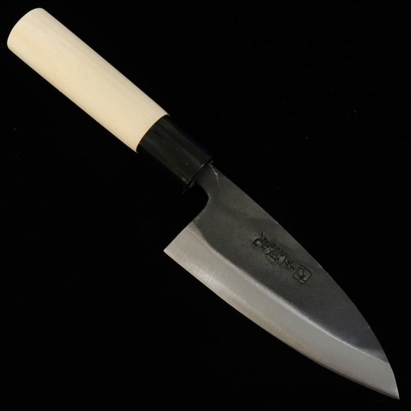 左頼光 HIDARIYORIMITSU 小出刃 SK材 黒打ち 朴柄 （120mm）
