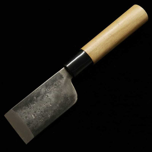 Leather Knife MIWA Shiroichi Hagane Kurouchi , Left-Handed (42mm)