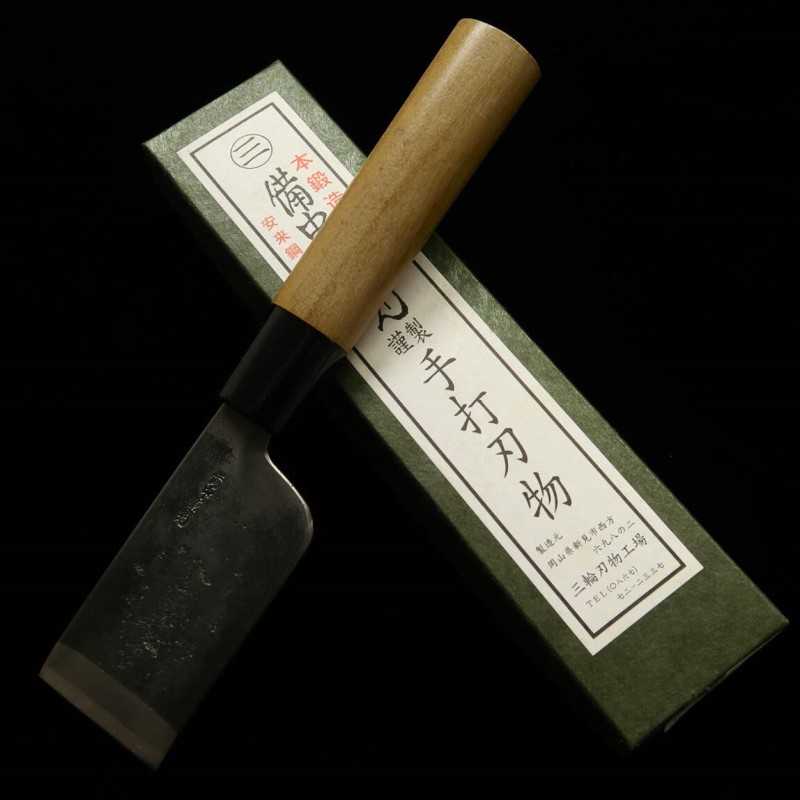 Faca de couro MIWA Shirogami No. 1 Kurouchi, para canhotos (42 mm)