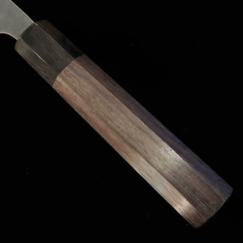 安立ANRYU 菜切 青紙スーパー 鎚目 黒打ち 紫檀八角柄 （165mm）