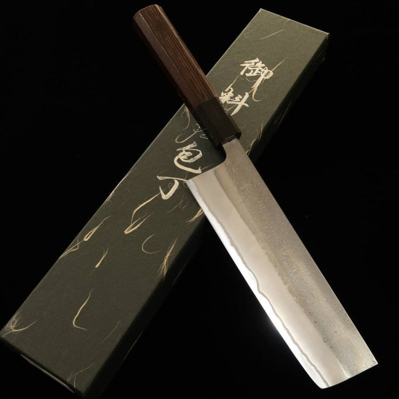 Nakiri HATSUKOKORO Shirogami No. 2 Acabamento acetinada cabo wengué (165mm)