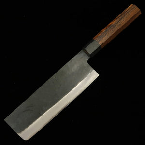 HIDARI YORIMITSU nakiri, acero Aogami nº 1, acabado negro, mango de tetsutoki (180 mm)