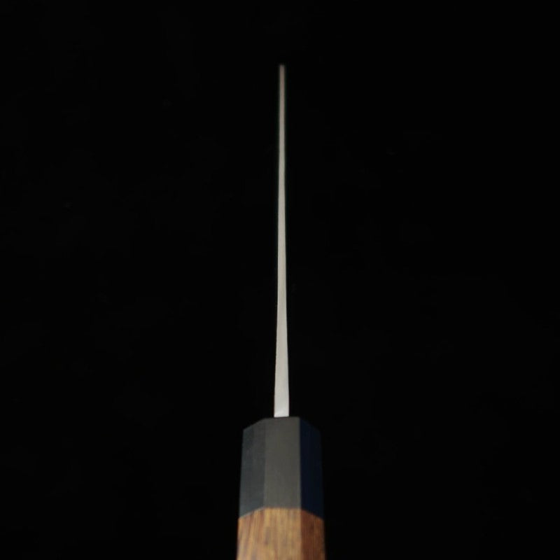 HIDARI YORIMITSU nakiri, acero Aogami nº 1, acabado negro, mango de tetsutoki (180 mm)